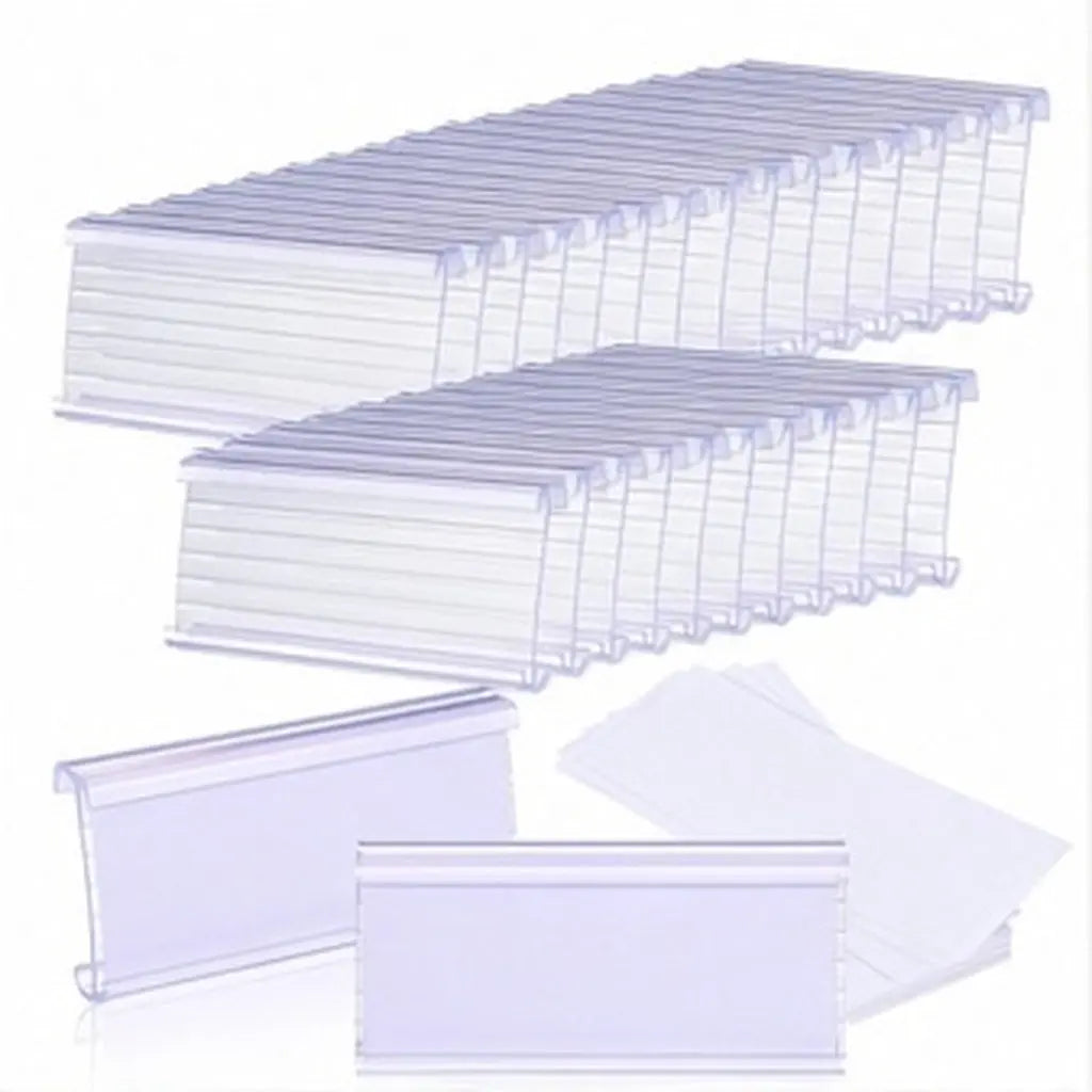 30-Set Clear Wire Shelf Label Holders for Retail & Storage Shelf Label Holders PLUSH