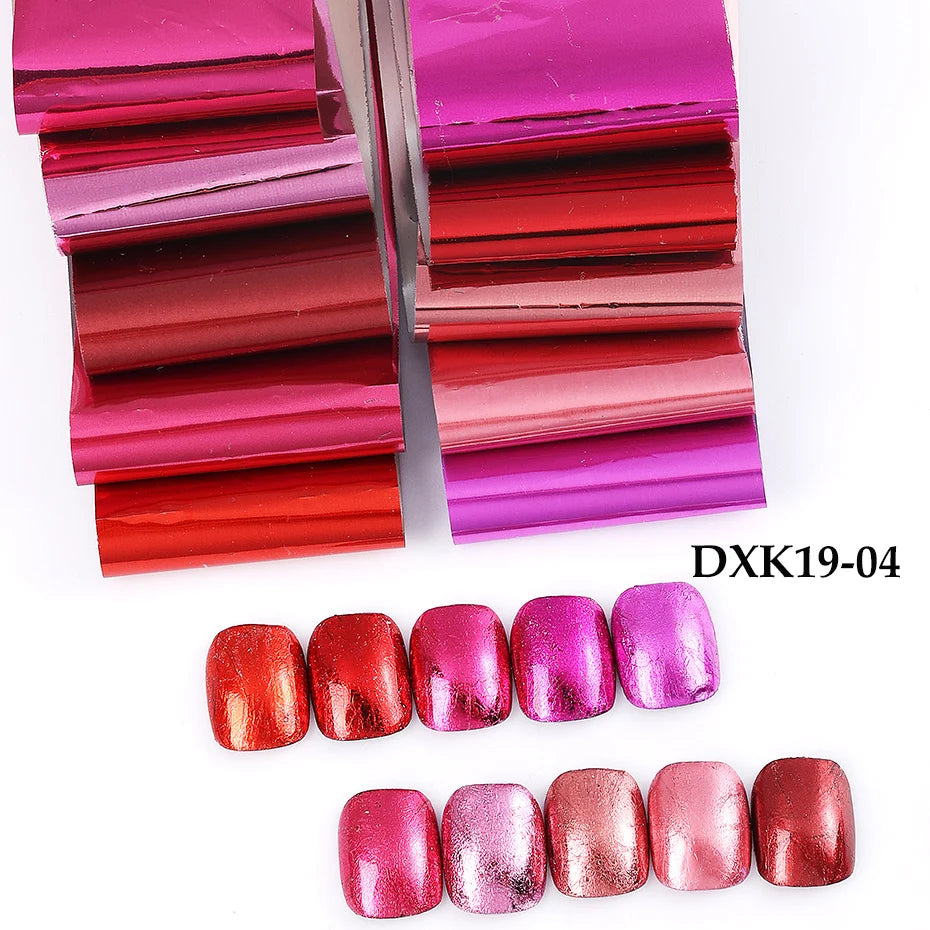 Matte Metallic Nail Foil Wraps 10-Pack – Gold Silver Starry Sky Nail Foil Wraps PLUSH DXK19-04
