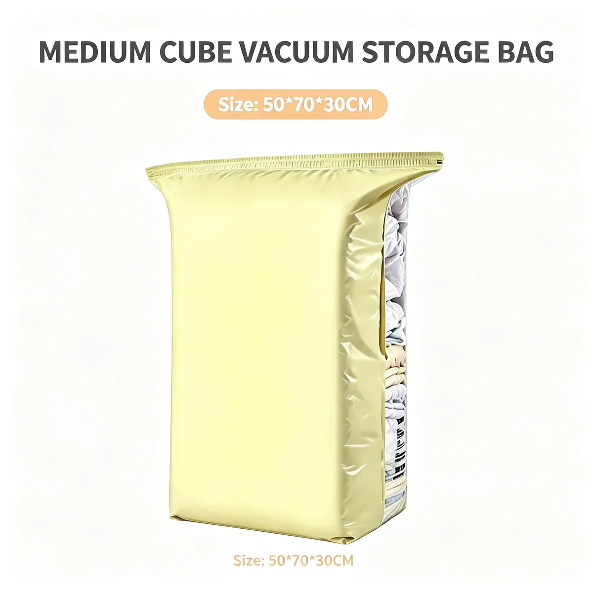 TAILI Vacuum Storage Bags – No Pump, Space Saving Organizer Vacuum Storage Bags PLUSH 50X70X30