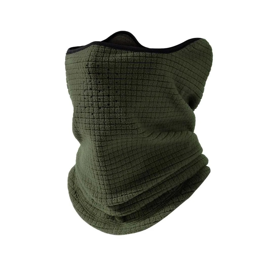 Windproof Fleece Neck Warmer Snood – Thermal Face Mask Fleece Neck Warmer PLUSH Green