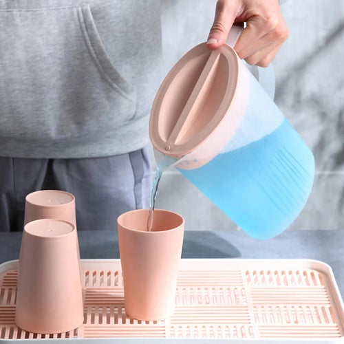 1.5L/2L Juice Pitcher with Lid & V-Shaped Spout | Cold Kettle Beverage Pitcher PLUSH
