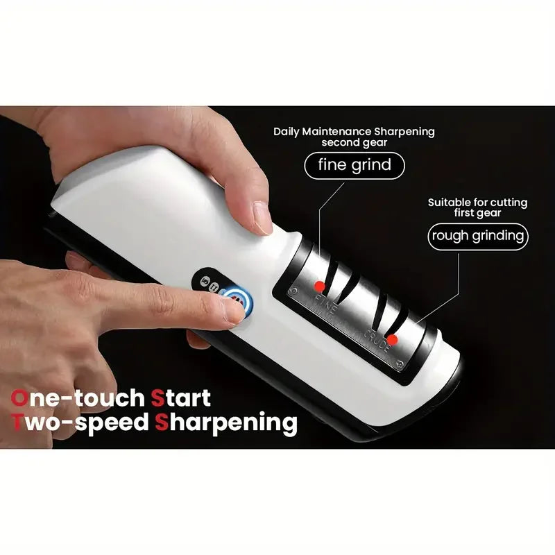 Electric Knife Sharpener – Automatic Non-Slip Kitchen Tool Electric Knife Sharpener PLUSH