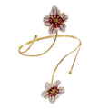 Enamel Flower Bangle Bracelet – Adjustable Open Cuff for Women Enamel Bangle Bracelet PLUSH Red
