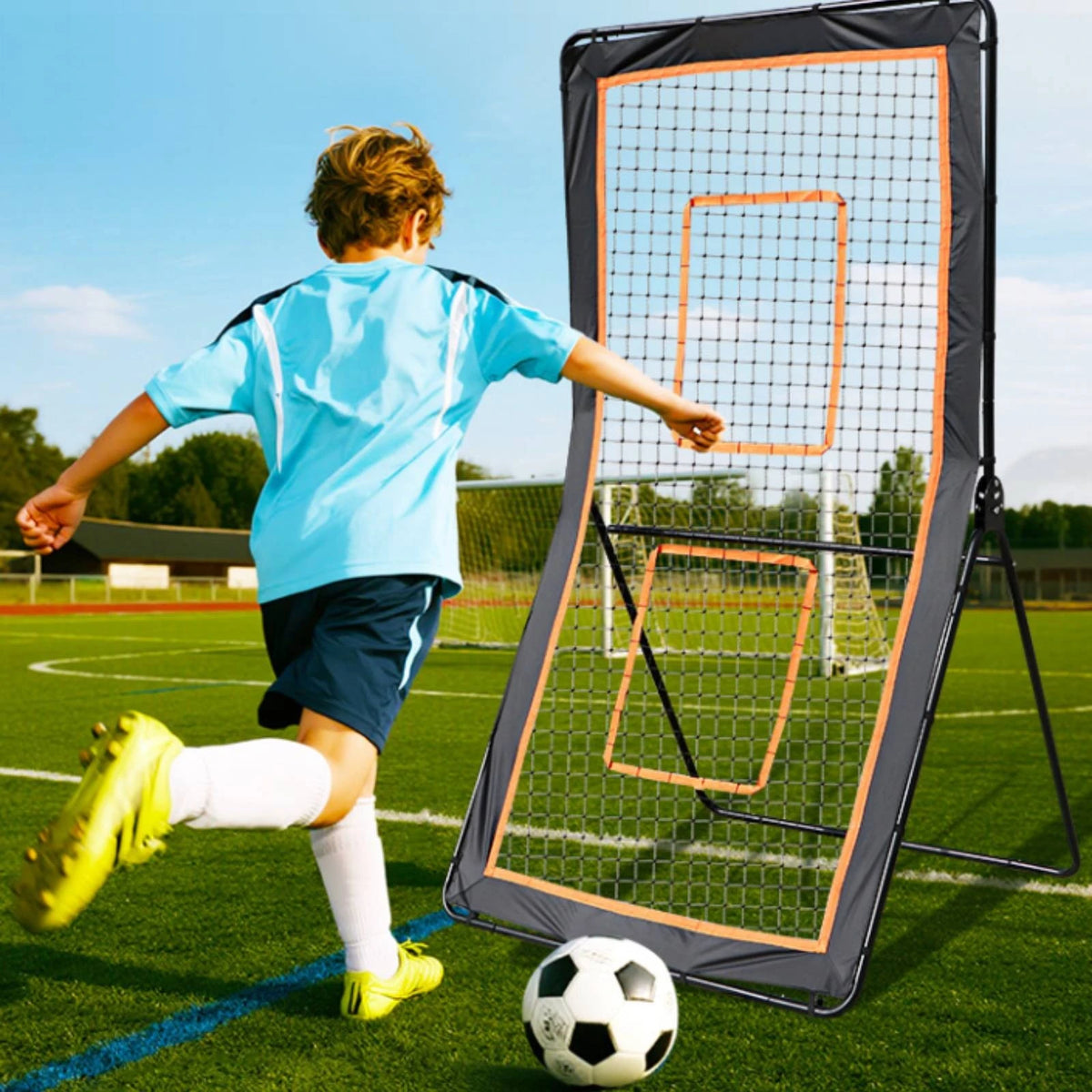 Sports Rebound Net Steel Frame 4×7ft – Pitching Training Aid Sports Rebounder Net PLUSH