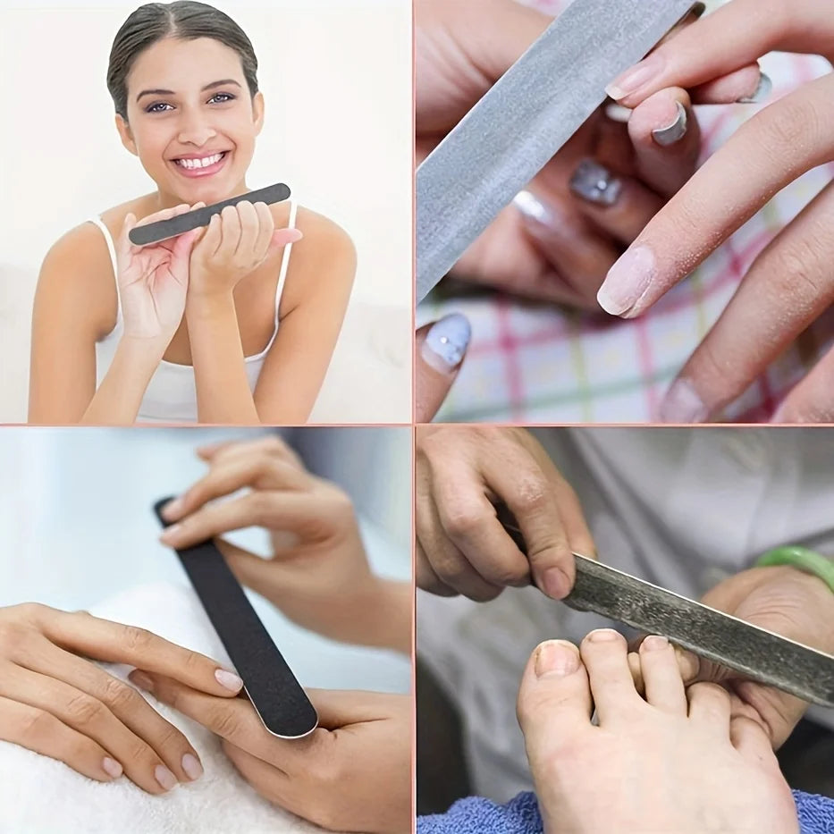 5pcs Double-Sided Nail Files – Manicure & Pedicure Buffing Set Nail Files Set PLUSH
