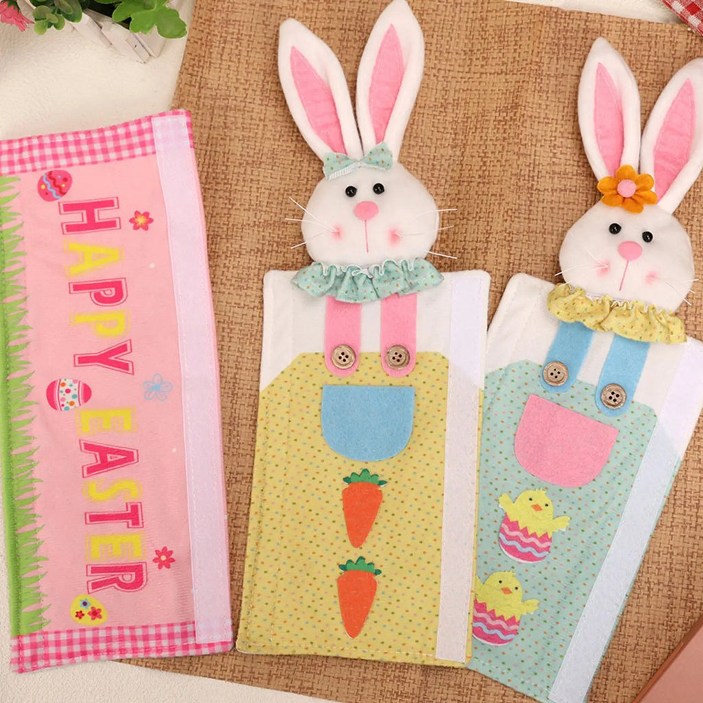 Easter Bunny Fridge Handle Covers 3-Piece Non-Slip Set Appliance Handle Covers PLUSH
