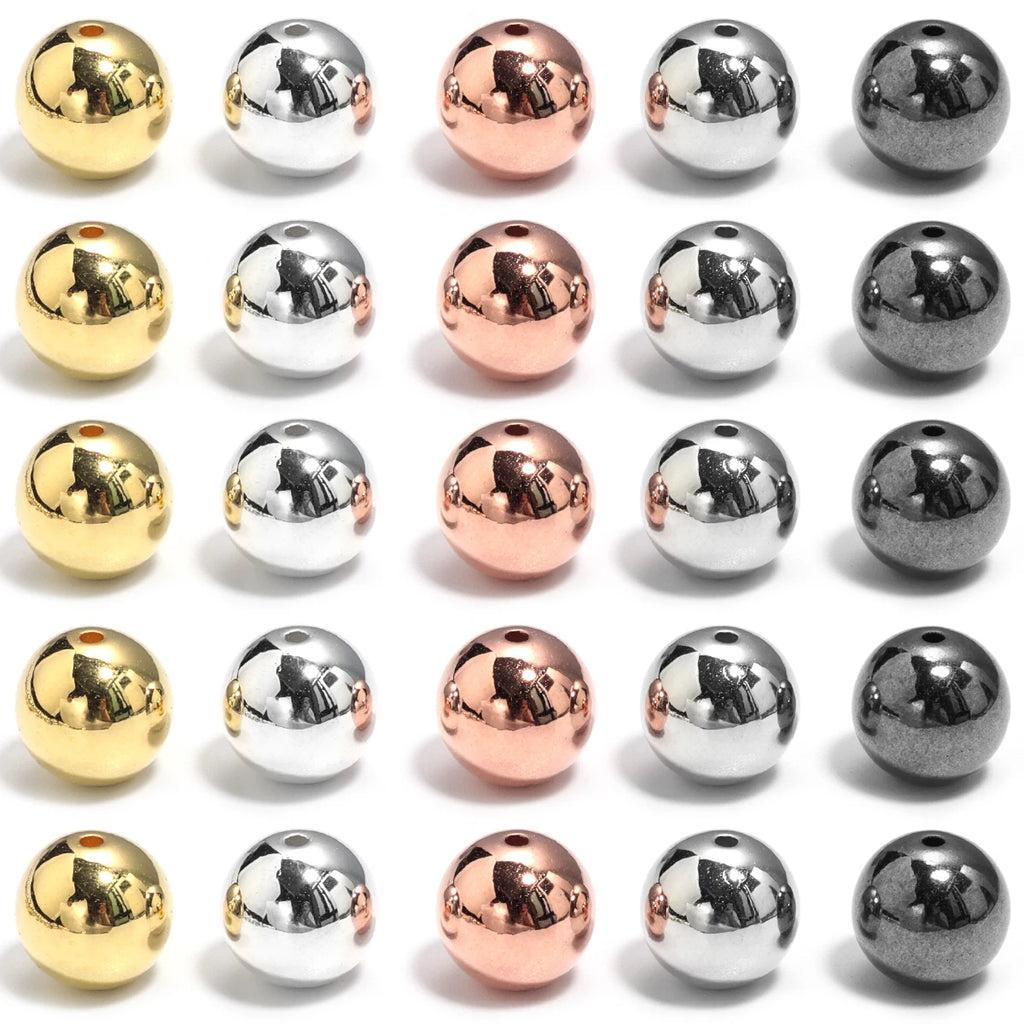 Rhodium CCB Round Spacer Beads 3–14mm | DIY Jewelry Making DIY Spacer Beads PLUSH
