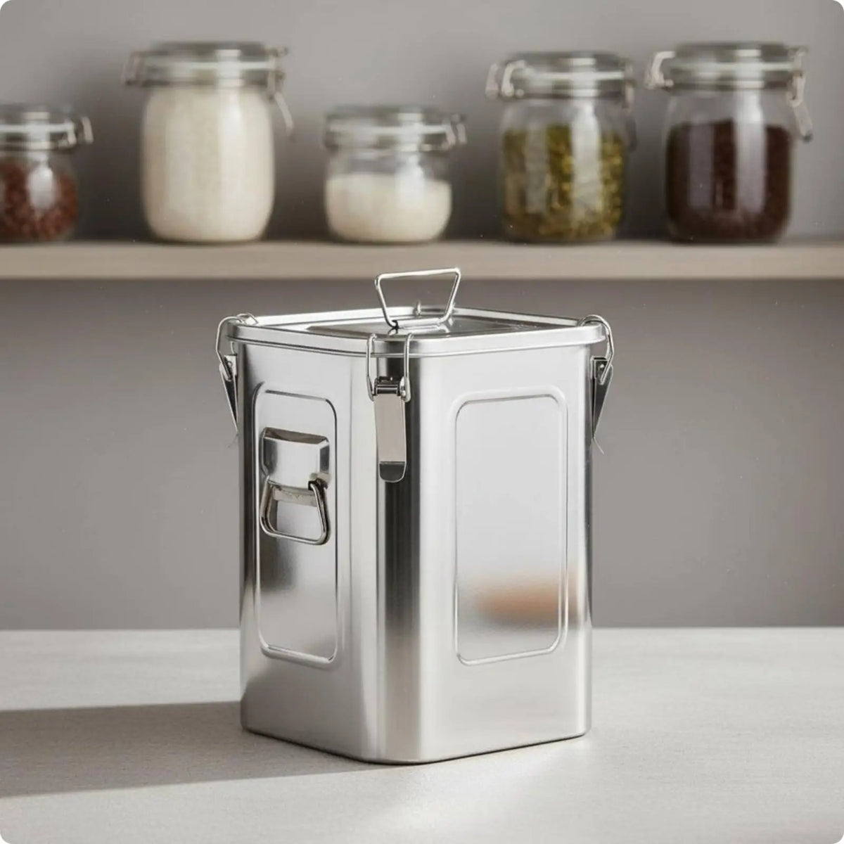 Heavy Duty Stainless Steel Sealed Storage Container & Handle Sealed Storage Container PLUSH
