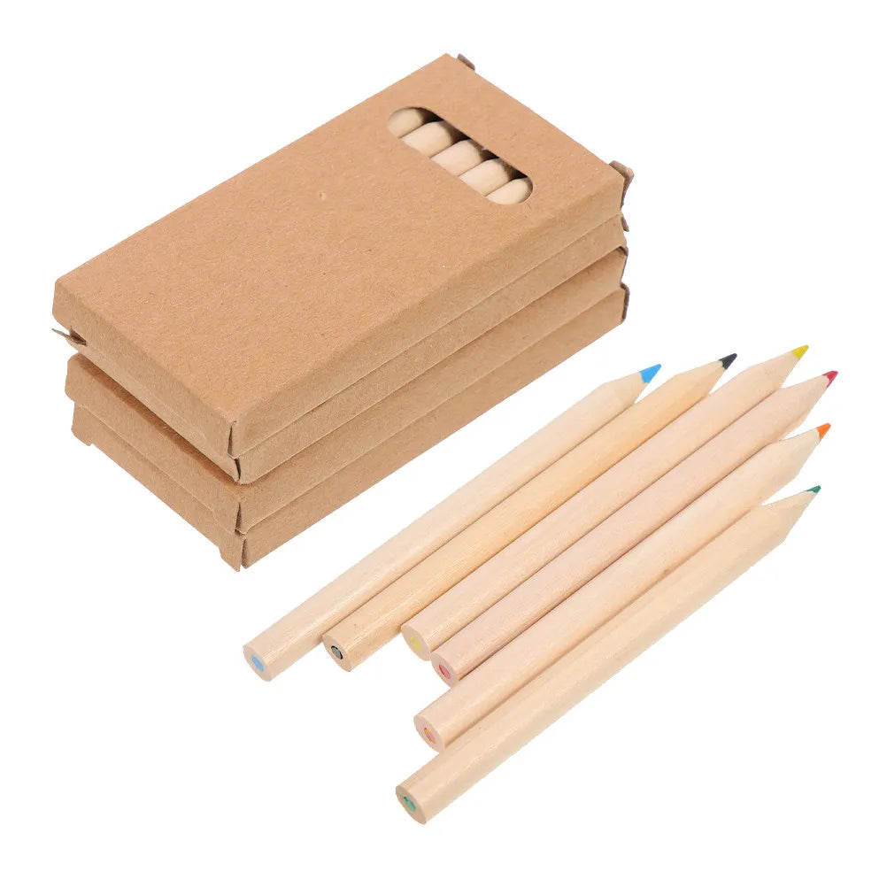 Mini Colored Pencils Set 3.5" Vibrant Wood Core Art Supplies Colored Pencil Set PLUSH
