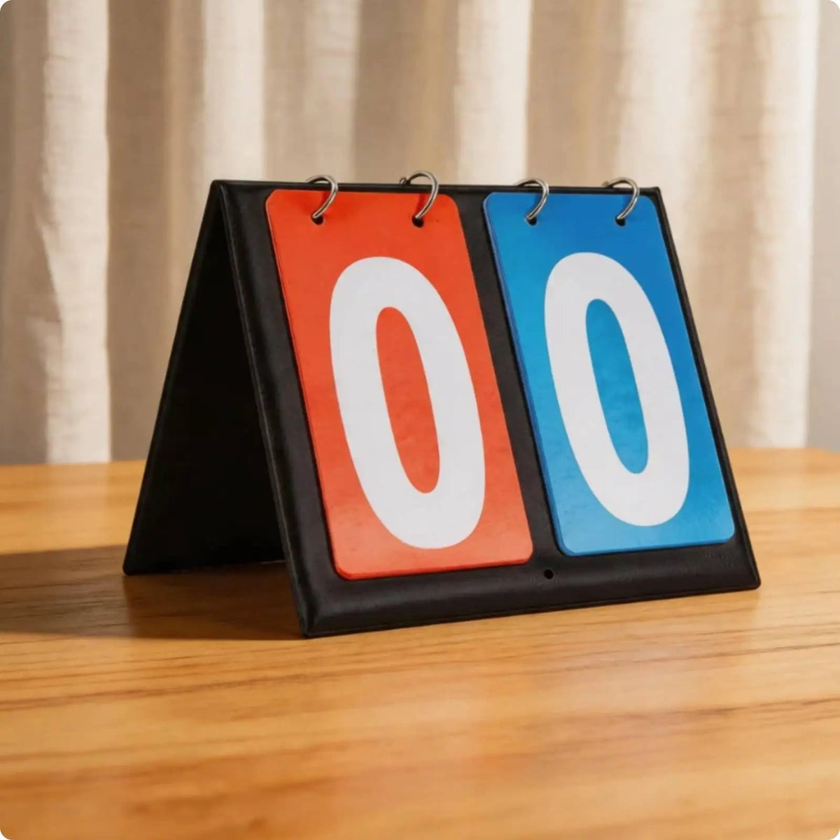 Foldable Manual Flip Sports Scoreboard – Leather Tabletop Manual Flip Scoreboard PLUSH Redblue2digitLeather