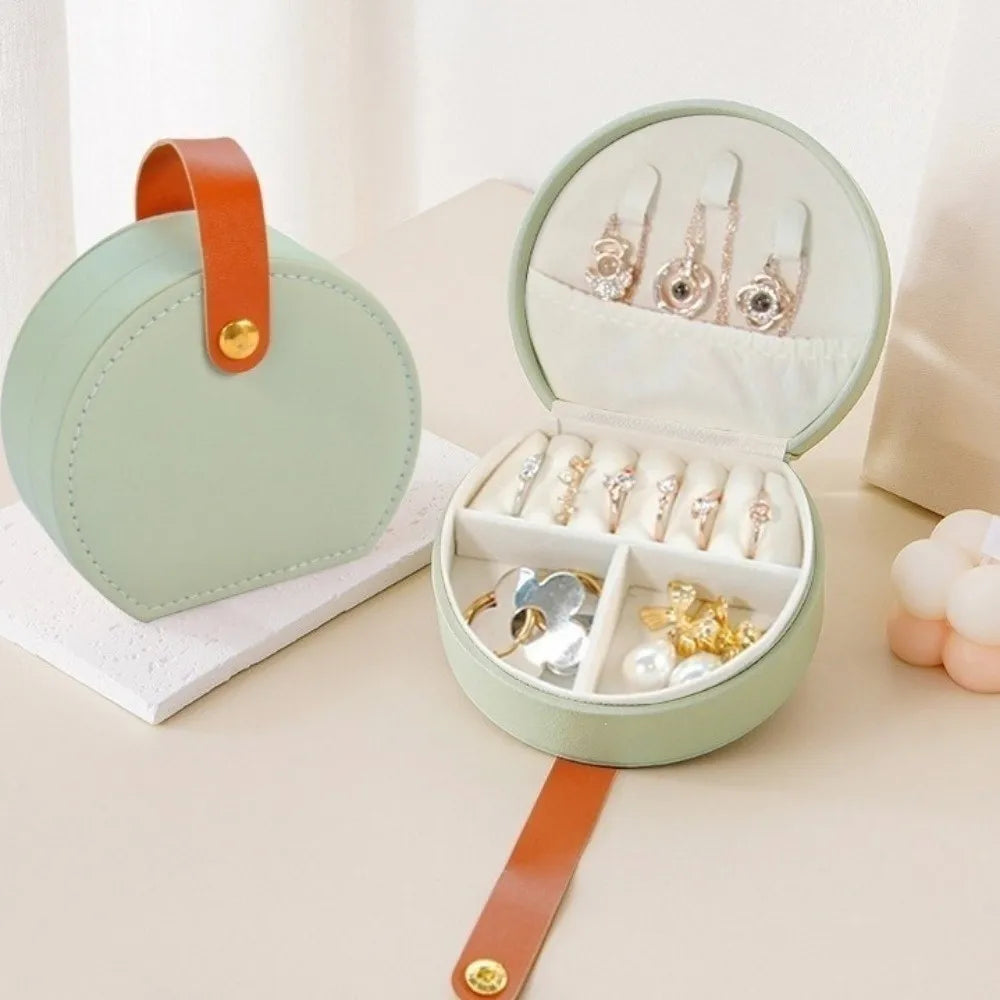 PU Leather Portable Jewelry Organizer Box | Large Capacity Jewelry Storage Box PLUSH
