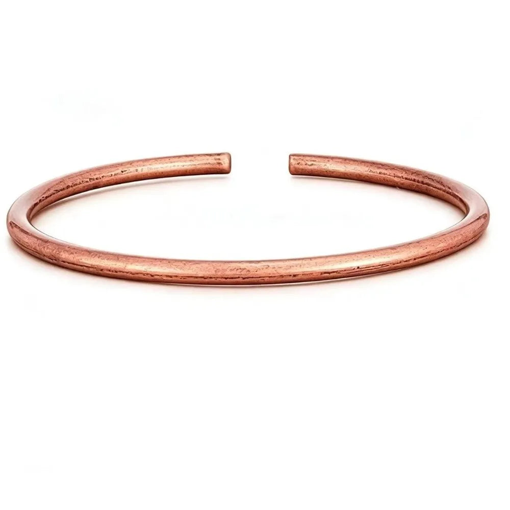 Retro Copper Cuff Bangle – Adjustable Chunky Open Bracelet Cuff Bangle Bracelet PLUSH Style A