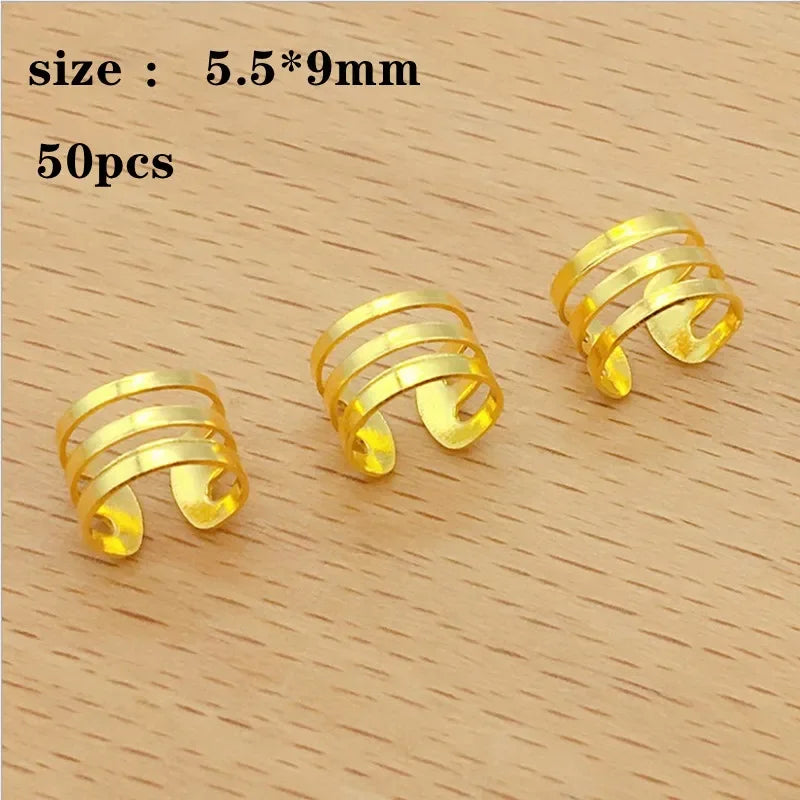 Dreadlock Beads & Braid Cuffs – 50–200pcs Micro Hair Rings