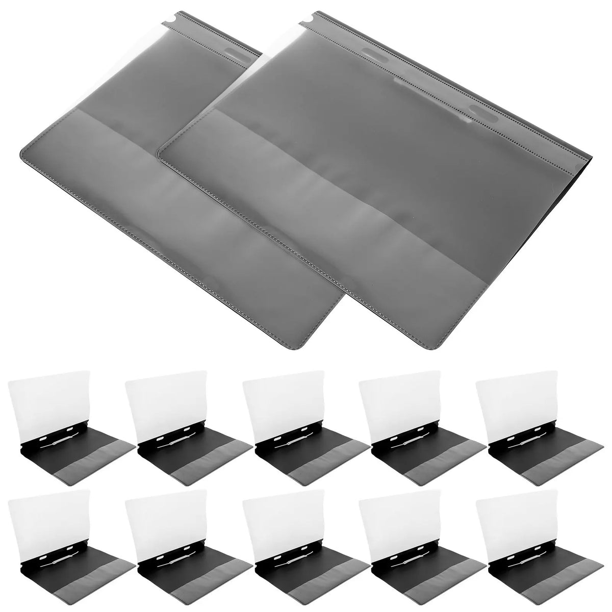 12-Pack A4 Plastic File Folders – Dual Hole Document Sleeves Plastic File Folders PLUSH Default Title