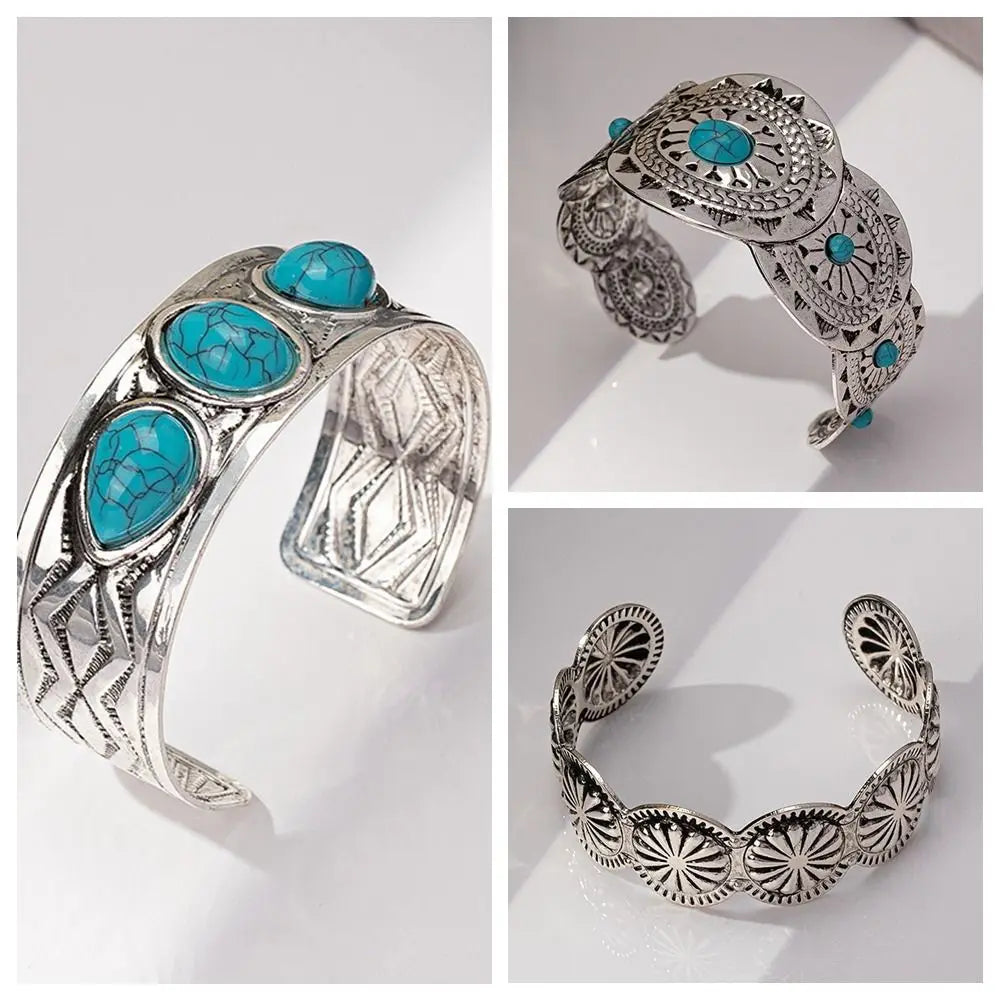Adjustable Bohemian Turquoise Cuff Bangle – Women's Bracelet Cuff Bangle Bracelet PLUSH