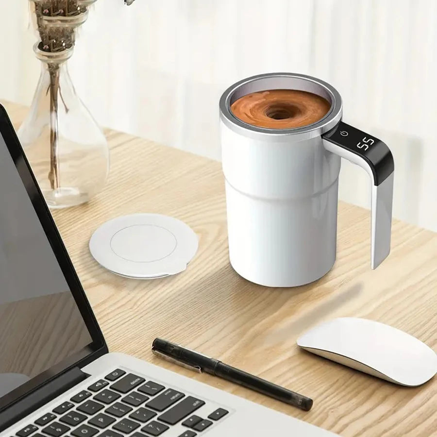 Rechargeable Electric Self-Stirring Coffee Mug – Stainless Steel Electric Stirring Mug PLUSH