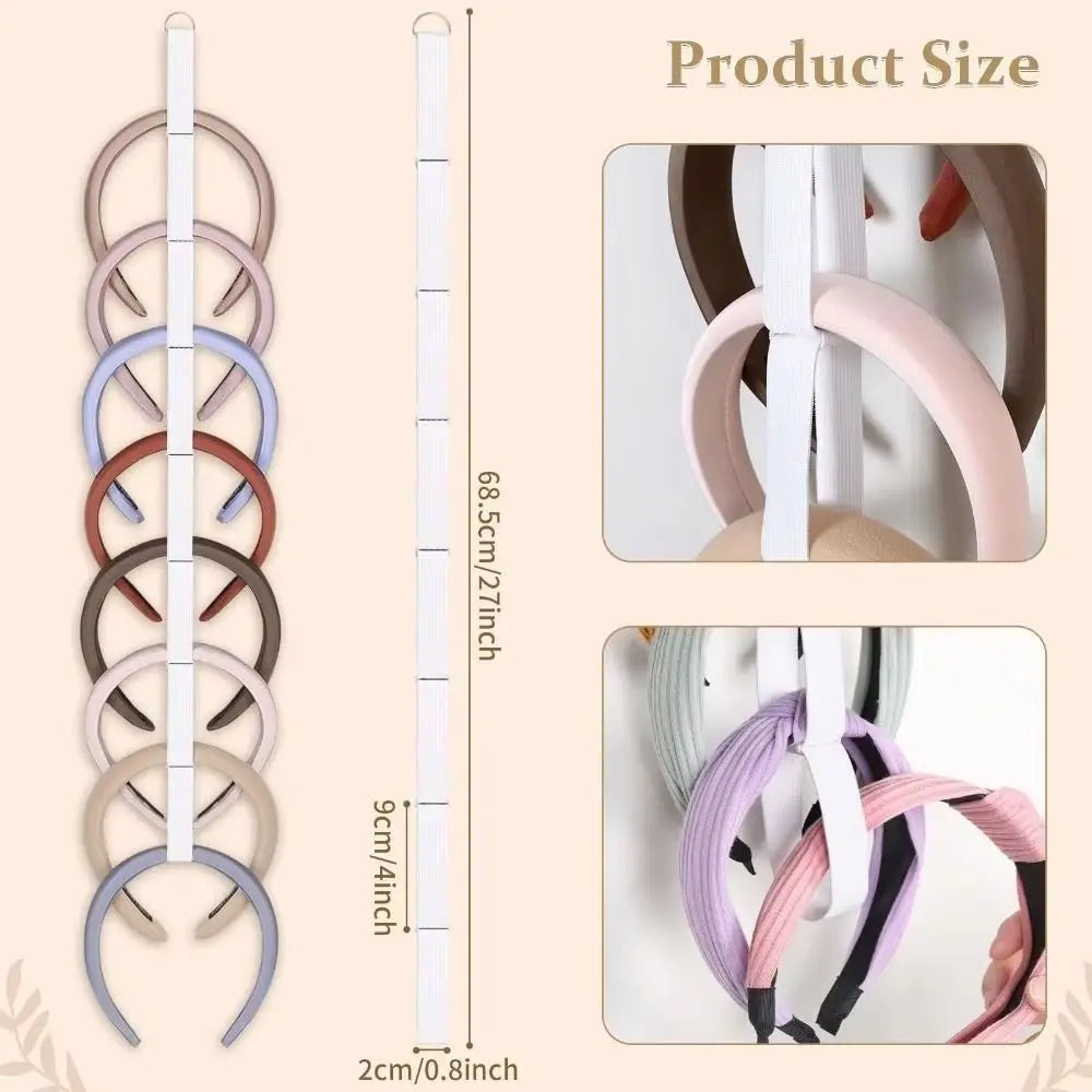 Wall-Mounted Headband Organizer – 8-Slot Holder, 3-Pack Headband Storage Holder PLUSH