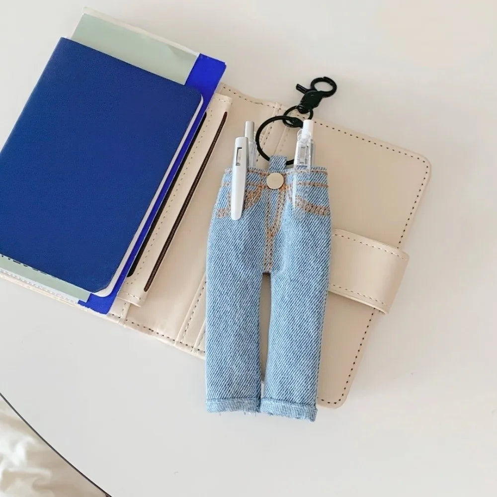 Mini Denim Pen Holder Keychain | Pencil Loop Keyring Pendant Pen Holder Keychain PLUSH
