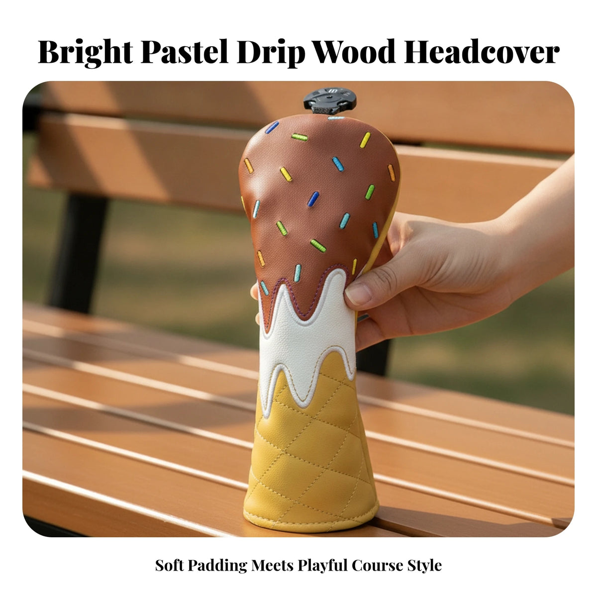 Ice-Cream Design Golf Club Headcover – Vibrant PU Leather Golf Club Headcover PLUSH
