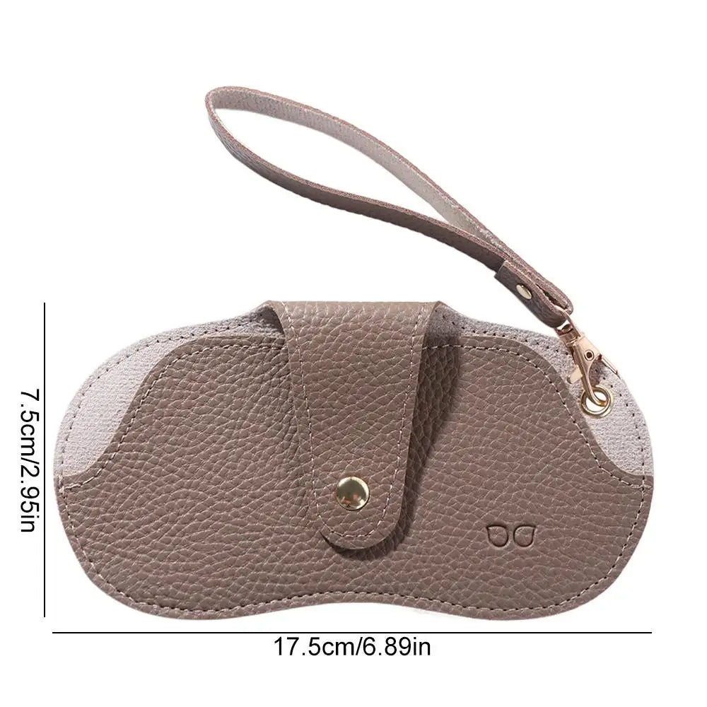 PU Leather Sunglasses Pouch with Lanyard | Korean Style Eyewear Pouch Case PLUSH