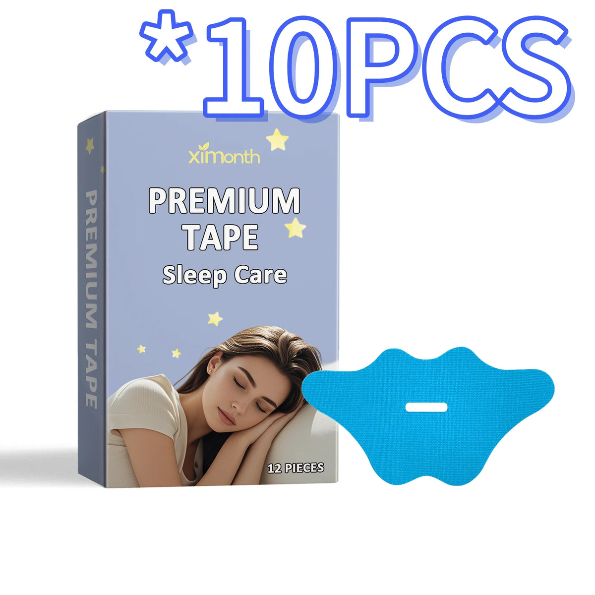 Ximonth Lavender Sleep Mouth Tape – Nasal Breathing Strip 12pcs Sleep Mouth Tape PLUSH 12pcs Boxed X 10PCS