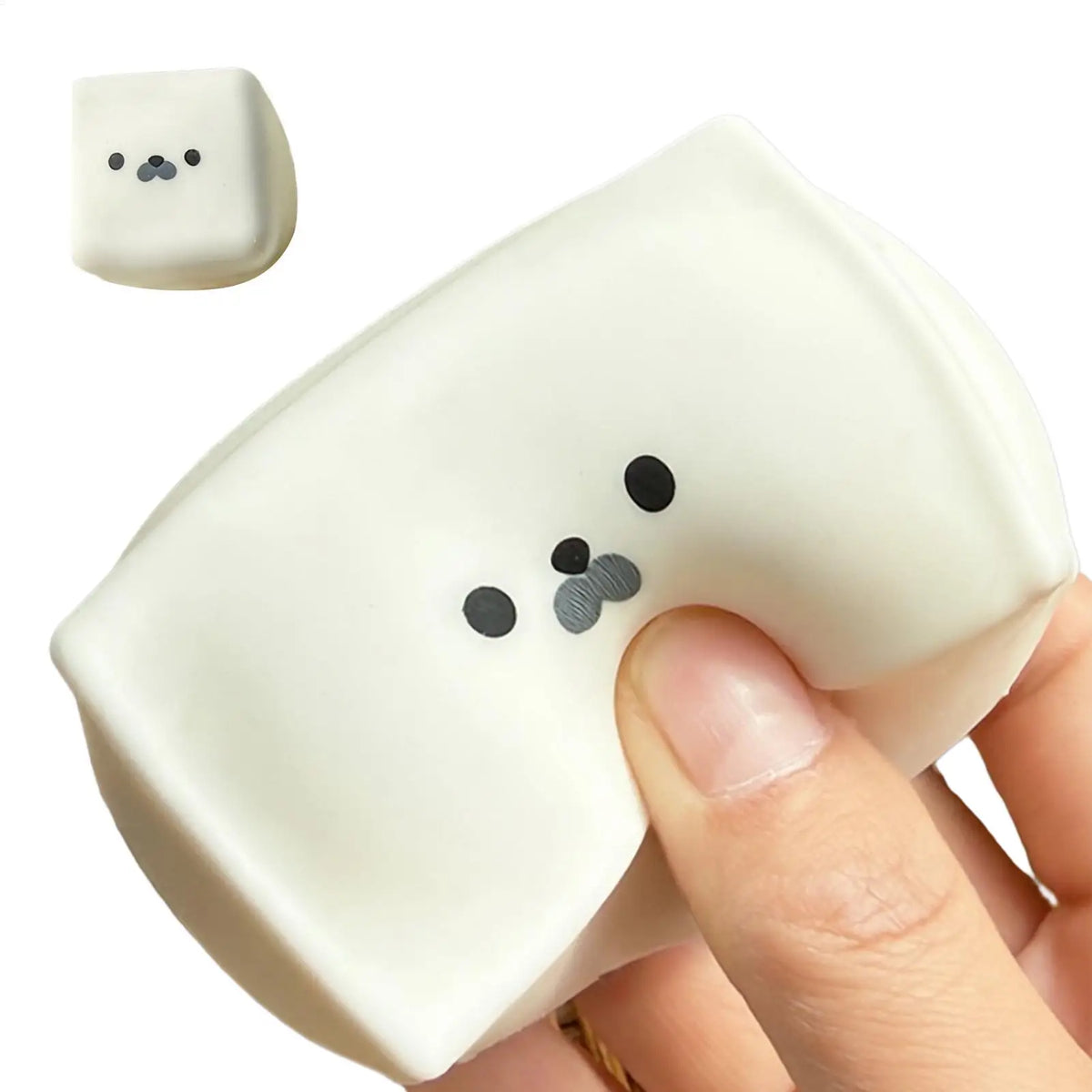 White Seal Mochi Slow Rising Squeeze Fidget Toy – Desk Decor Fidget Squeeze Toy PLUSH