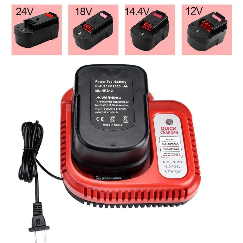 Black & Decker Ni-Cd/Ni-MH Fast Charger 9.6V–18V | ZUIDID Power Tool Charger PLUSH US China Mainland