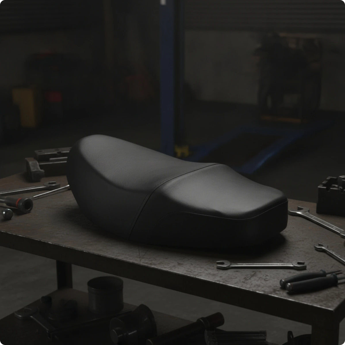 Motorcycle Double Seat Cushion – Padded Water-Resistant Slim Saddle Motorcycle Seat Cushion PLUSH Black