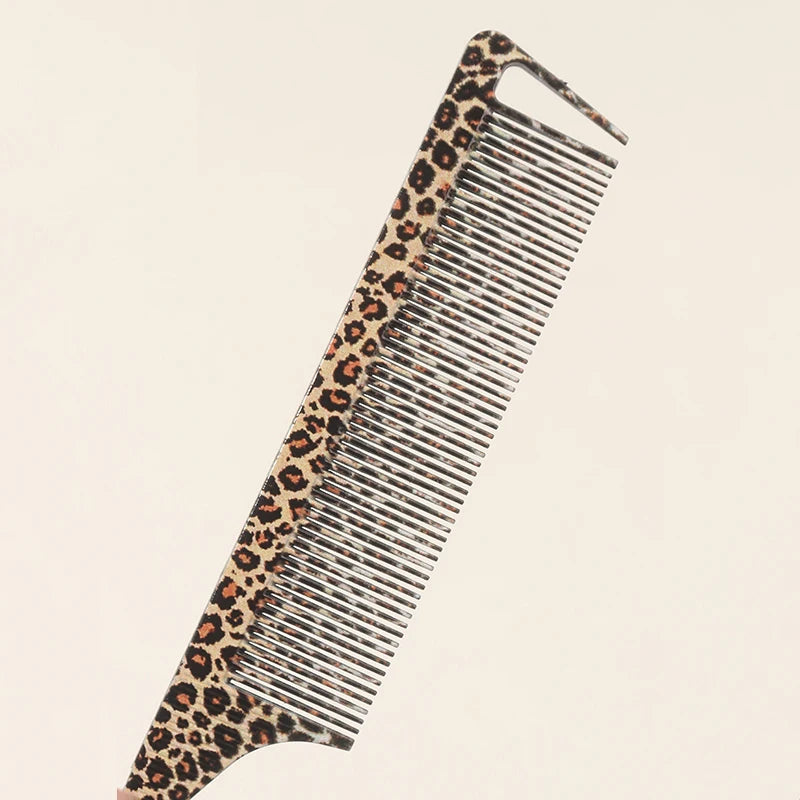 Leopard Print Rat Tail Comb – Anti-Static Fine-Tooth Styling Hair Styling Comb PLUSH