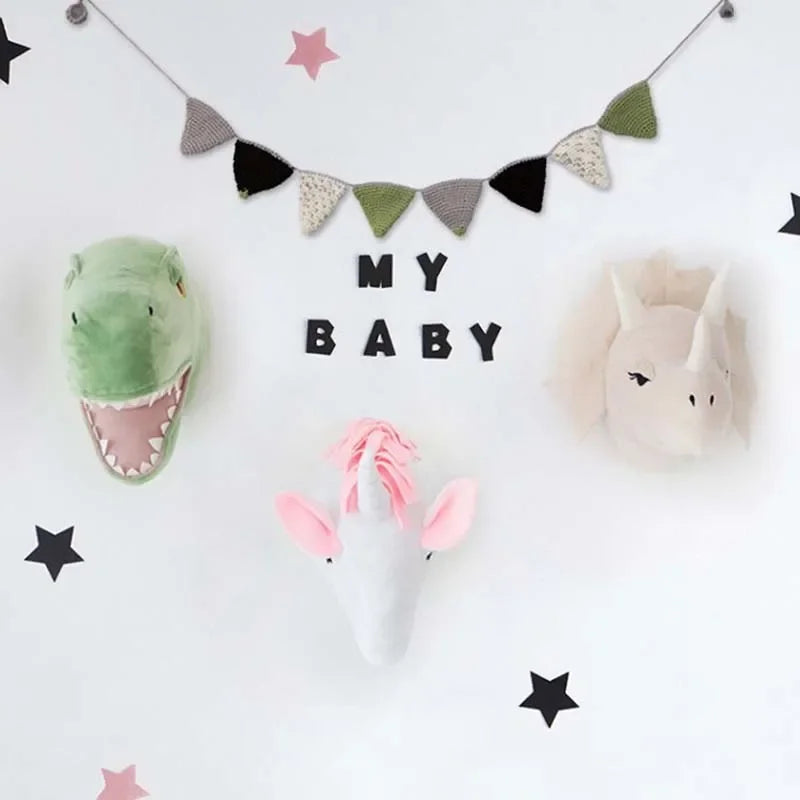 Plush Animal Head Wall Mount – Nursery & Kids Room Decor Plush Wall Mount PLUSH