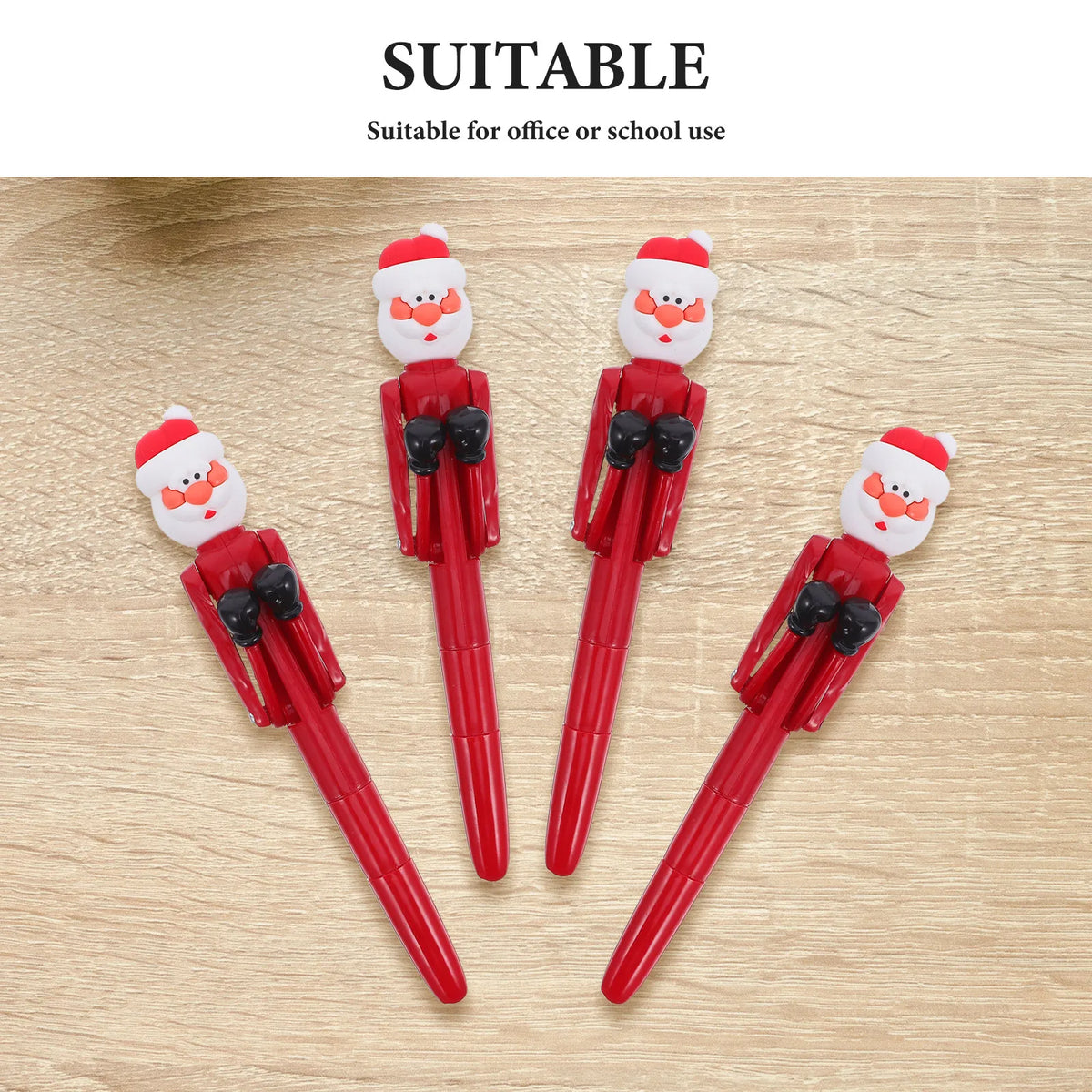 4pcs Santa Claus Boxing Ballpoint Pens | Novelty Xmas Favors Novelty Ballpoint Pens PLUSH