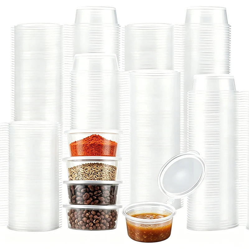 Disposable Sauce Cups with Lids 50/100pcs – Leak-Proof Disposable Sauce Cups PLUSH