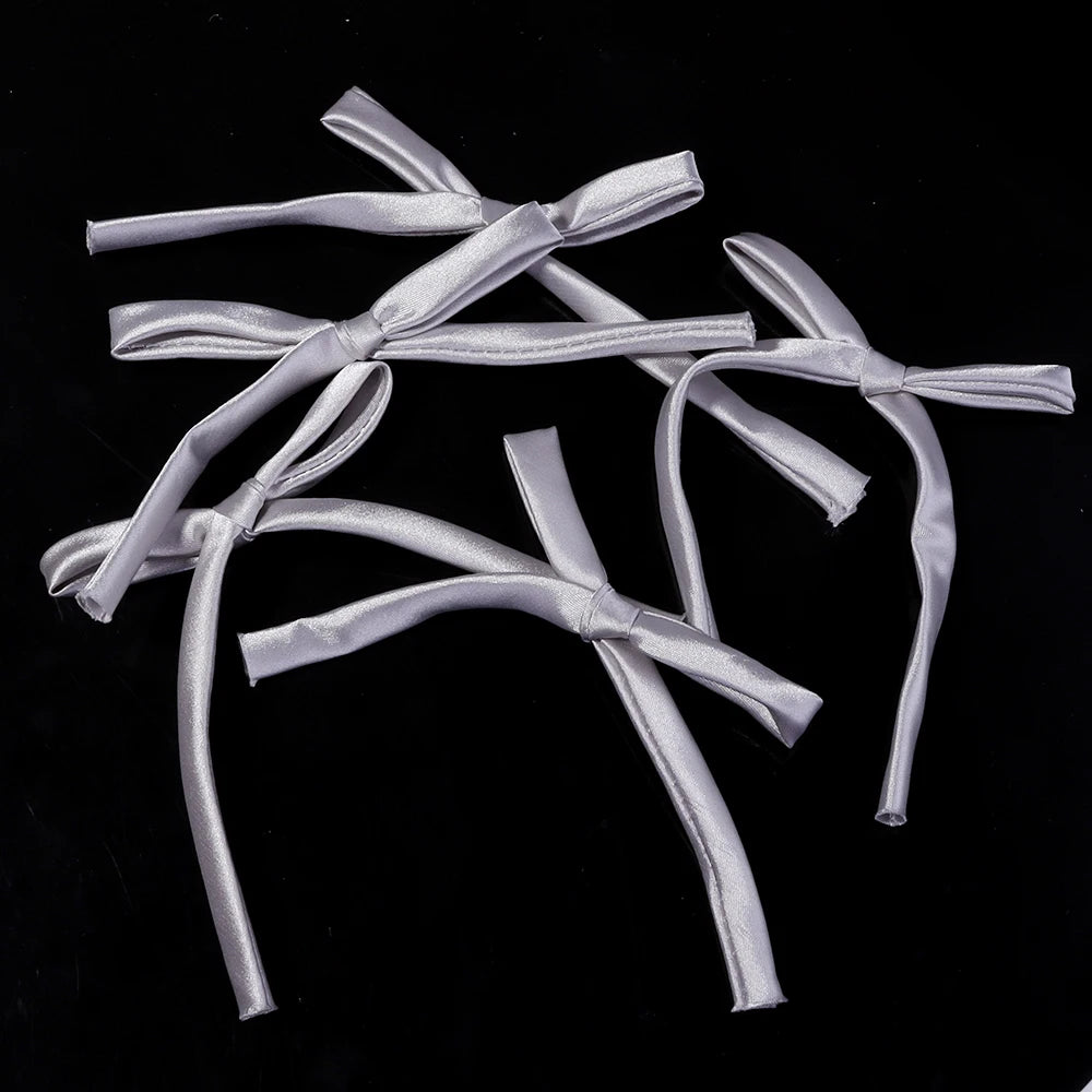 10pcs Satin Ribbon Bows 7x12cm – Colorful Bowknot Ornaments Ribbon Craft Bows PLUSH Light Gray 7X12cm