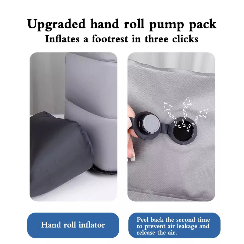 Inflatable Travel Foot Rest Pillow – Adjustable Leg Rest Inflatable Foot Rest PLUSH