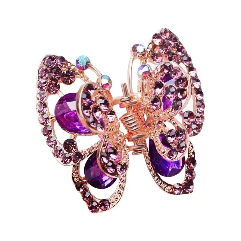 Rhinestone Crystal Hair Claw Clip – Bird Nest Bun Twist Rhinestone Hair Claw PLUSH