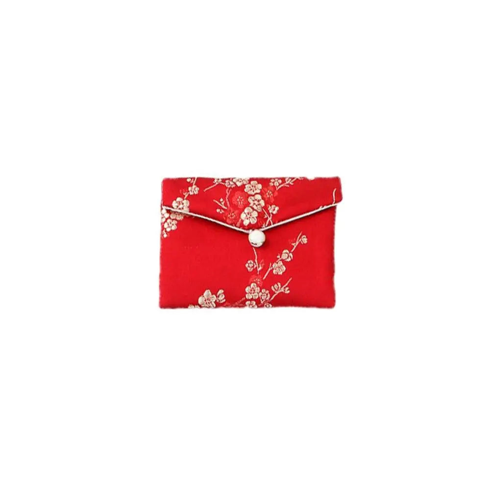 Satin Jewelry Storage Bag with Embroidered Buckle – 3 Sizes Jewelry Storage Bag PLUSH Red M