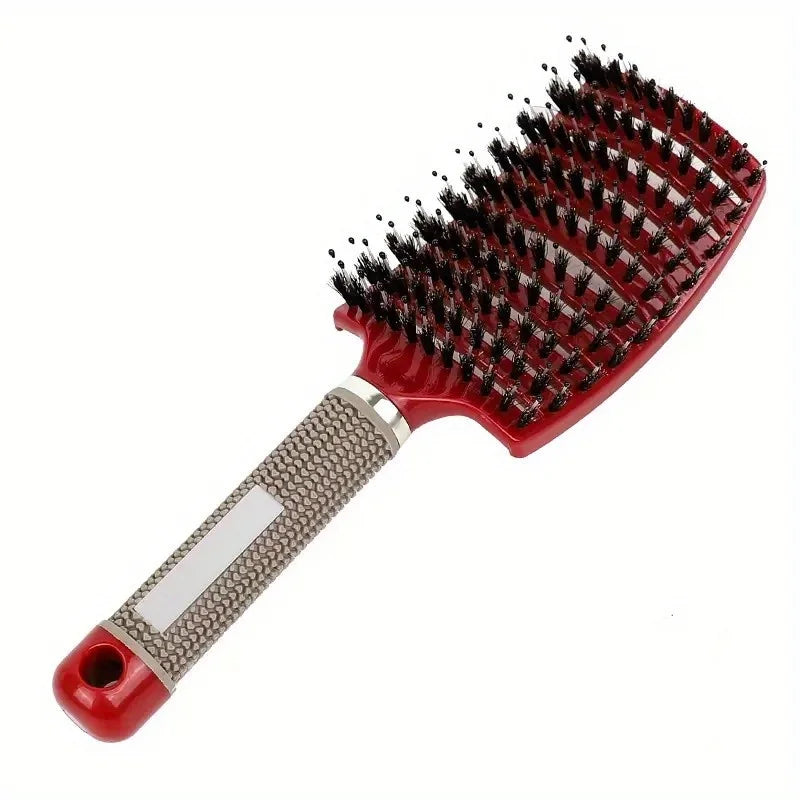 Magic Scalp Massage Detangling Hair Brush – Wet & Curly Detangling Hair Brush PLUSH Red