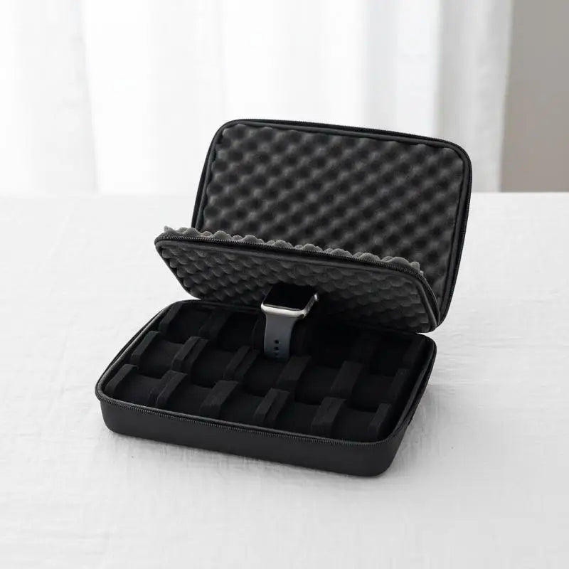 15-Slot Hard Shell Watch Organizer & Portable Travel Case Watch Storage Case PLUSH