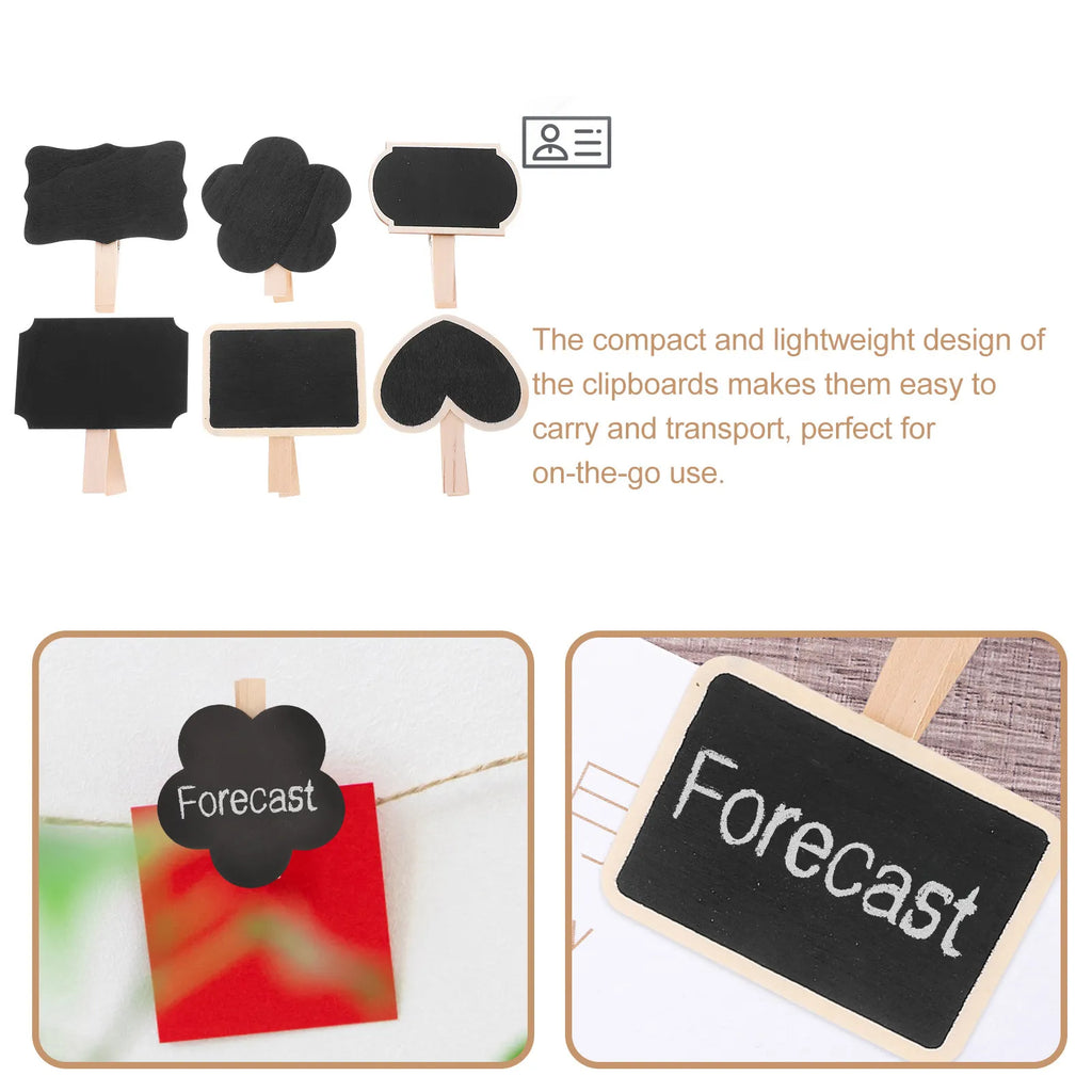 30pcs Mini Wooden Chalkboard Signs with Clips – Food Labels Chalkboard Clip Signs PLUSH