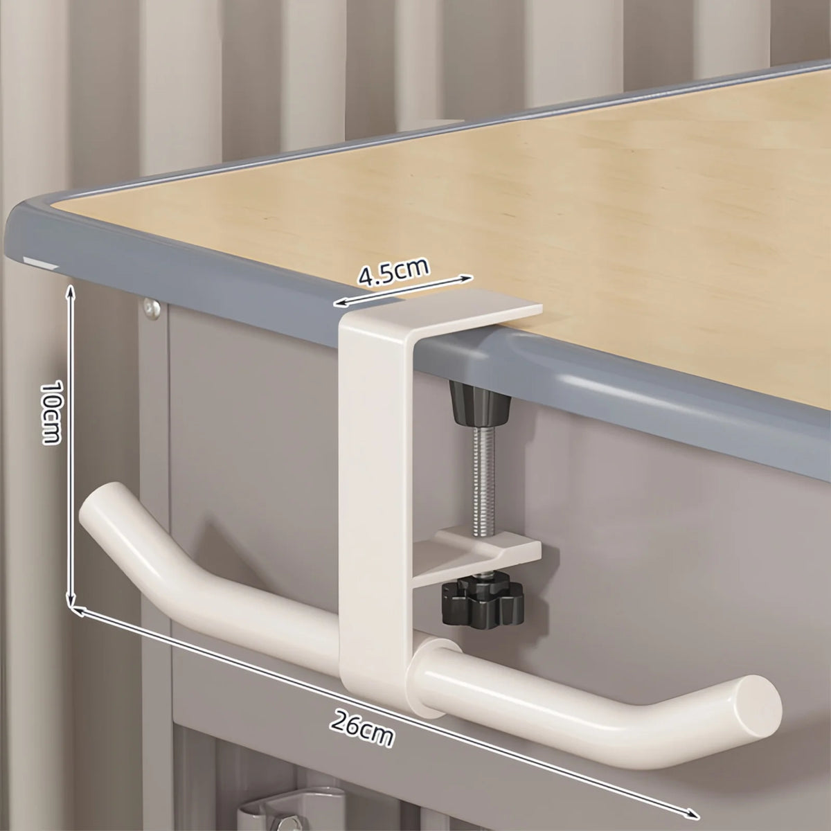 Adjustable Desk Edge Hook – Headset & Bag Hanger Organizer Desk Hook Organizer PLUSH B Style White