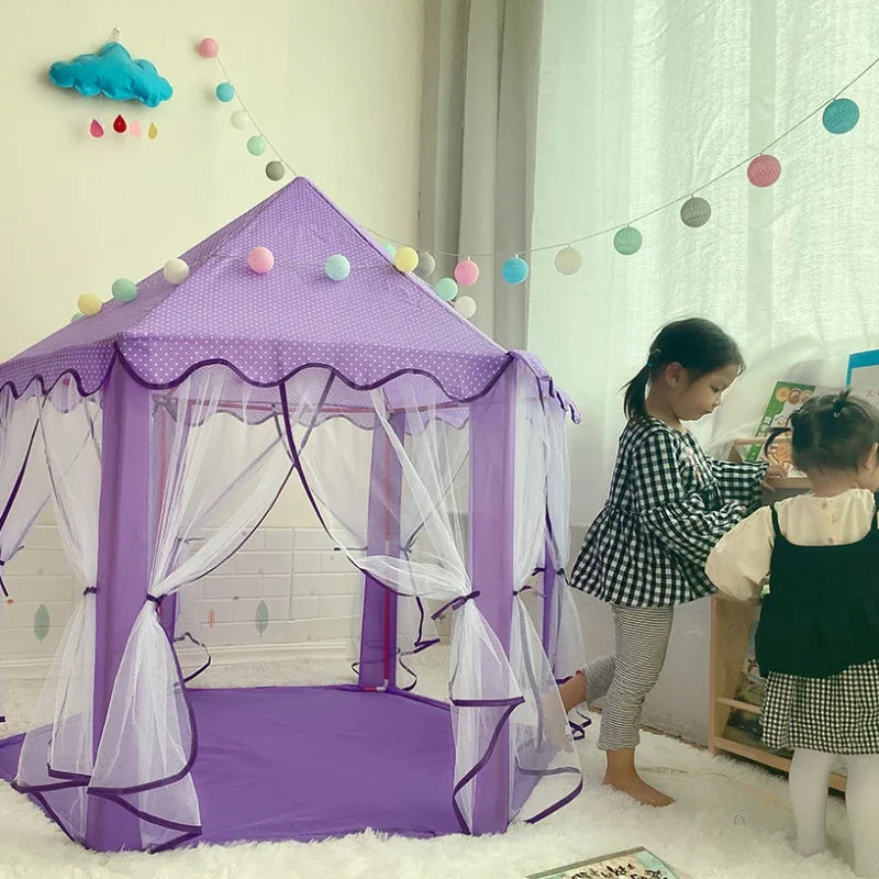 Kids Hexagonal Mesh Play Tent – Indoor & Outdoor Game House Kids Play Tent PLUSH