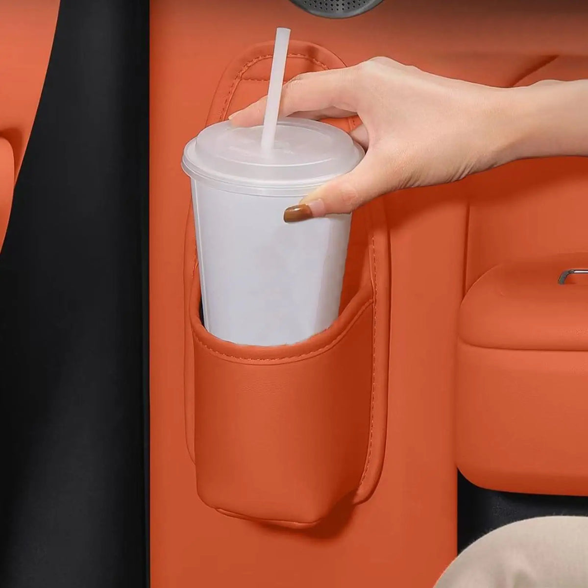 Universal Car Door Cup Holder & Organizer – PU Leather Car Cup Holder Organizer PLUSH