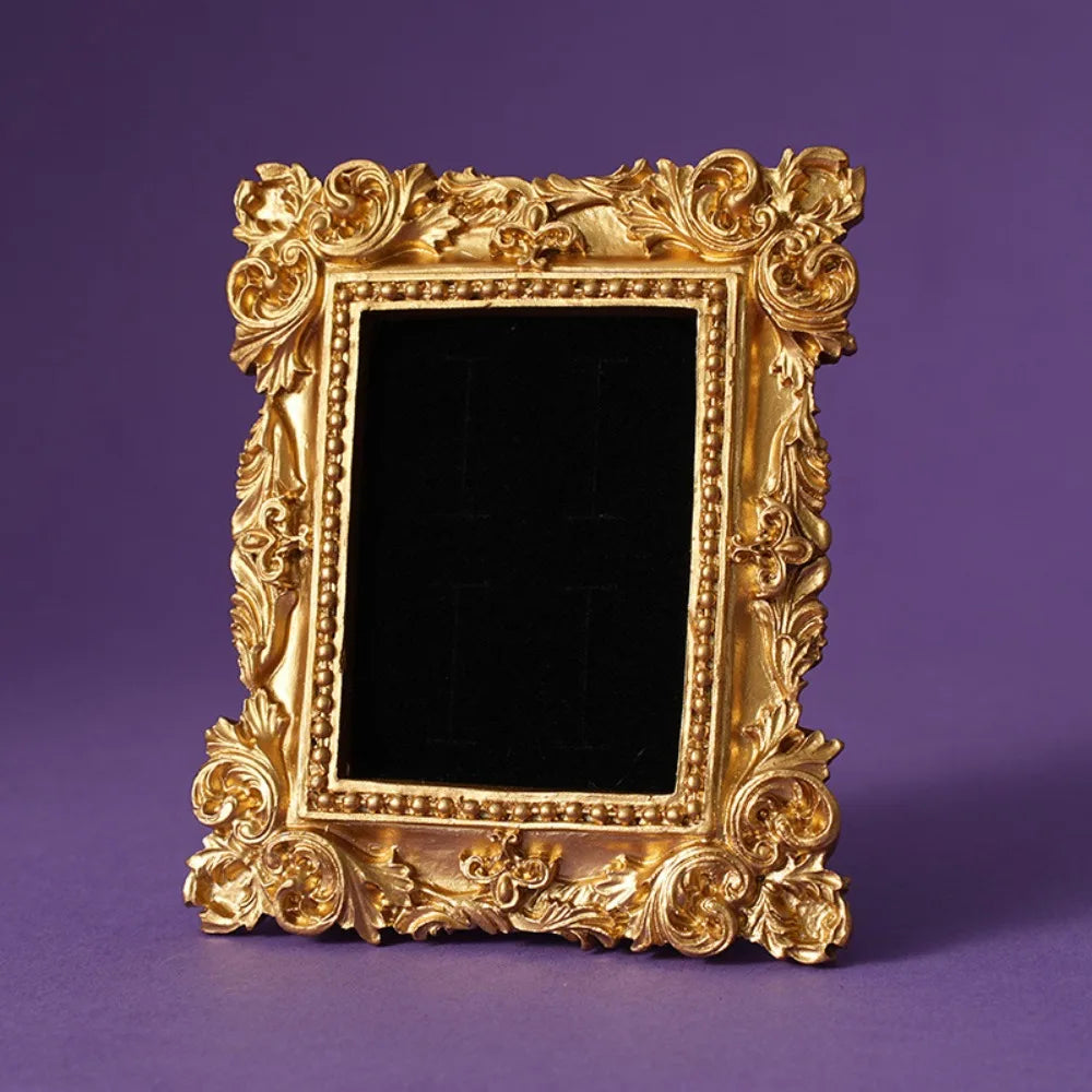 Vintage Resin Ring Display Stand | European Organizer Rack Ring Display Stand PLUSH Black