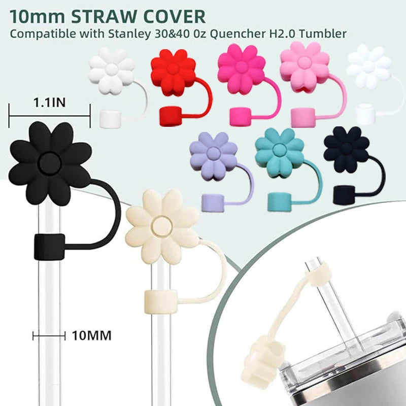 Flower Silicone Straw Cover Cap for Stanley Cup – 1pc Straw Cover Cap PLUSH