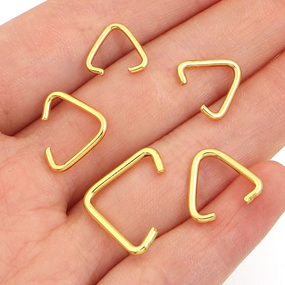 Triangle Jump Rings Gold Metal Split Rings – 50-100pcs DIY Jewelry Jump Rings PLUSH