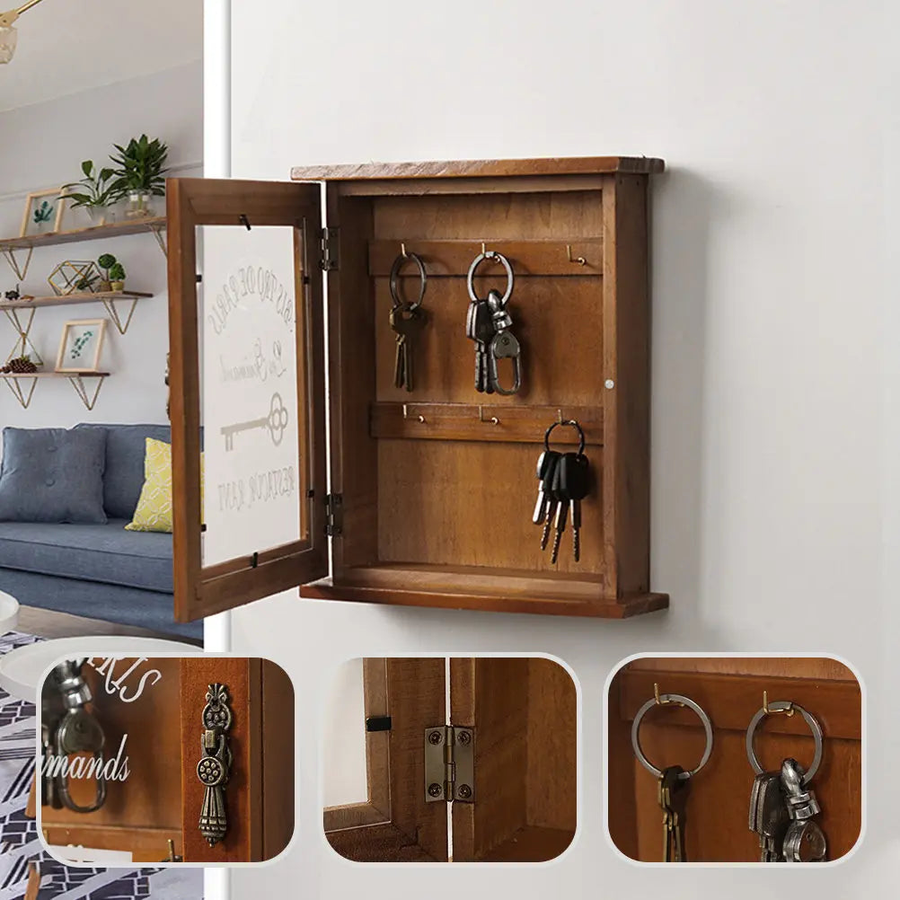 Wooden Wall Key Box – Multifunction Key Holder Organizer Wall Key Organizer PLUSH Default Title