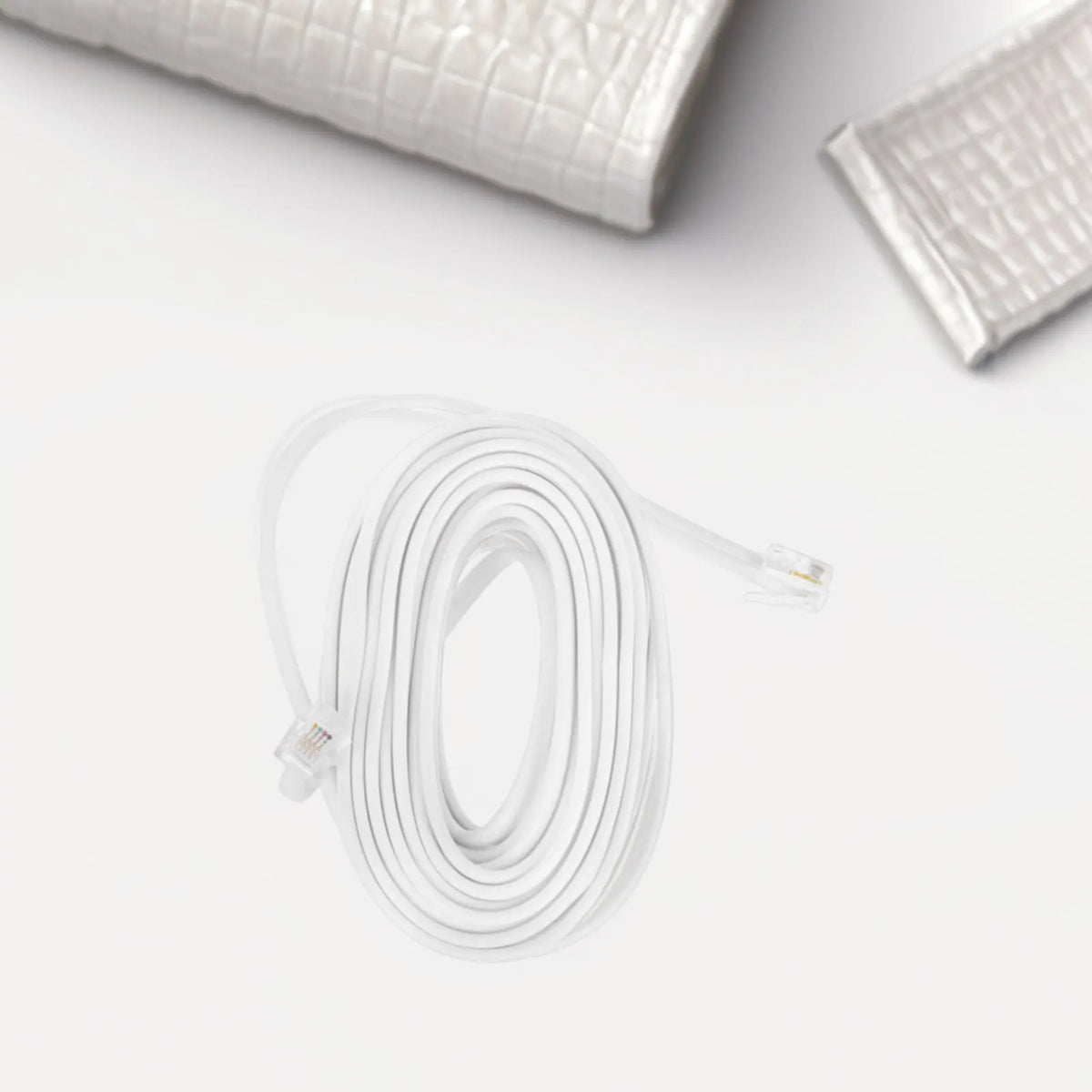 Extra Long 25FT Landline Telephone Extension Cord – White Telephone Extension Cord PLUSH Default Title