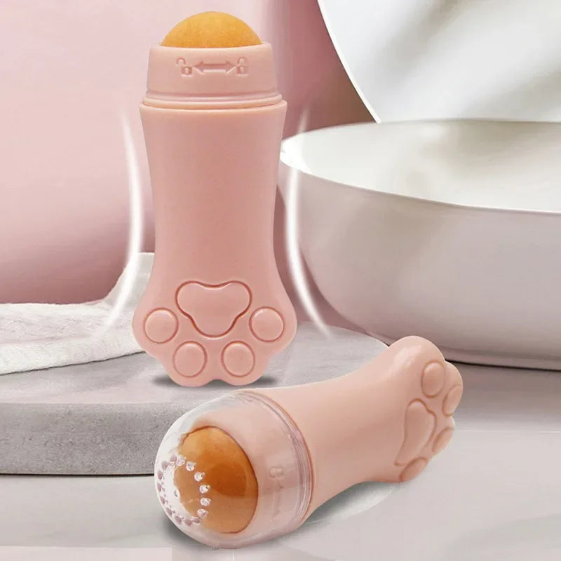 Cat Paw Volcanic Stone Face Oil Absorbing Roller | Skin Care Facial Oil Roller PLUSH