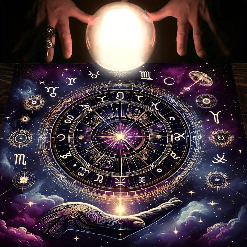Tarot Card Altar Cloth – Celestial Zodiac Divination Mat Altar Tablecloth PLUSH