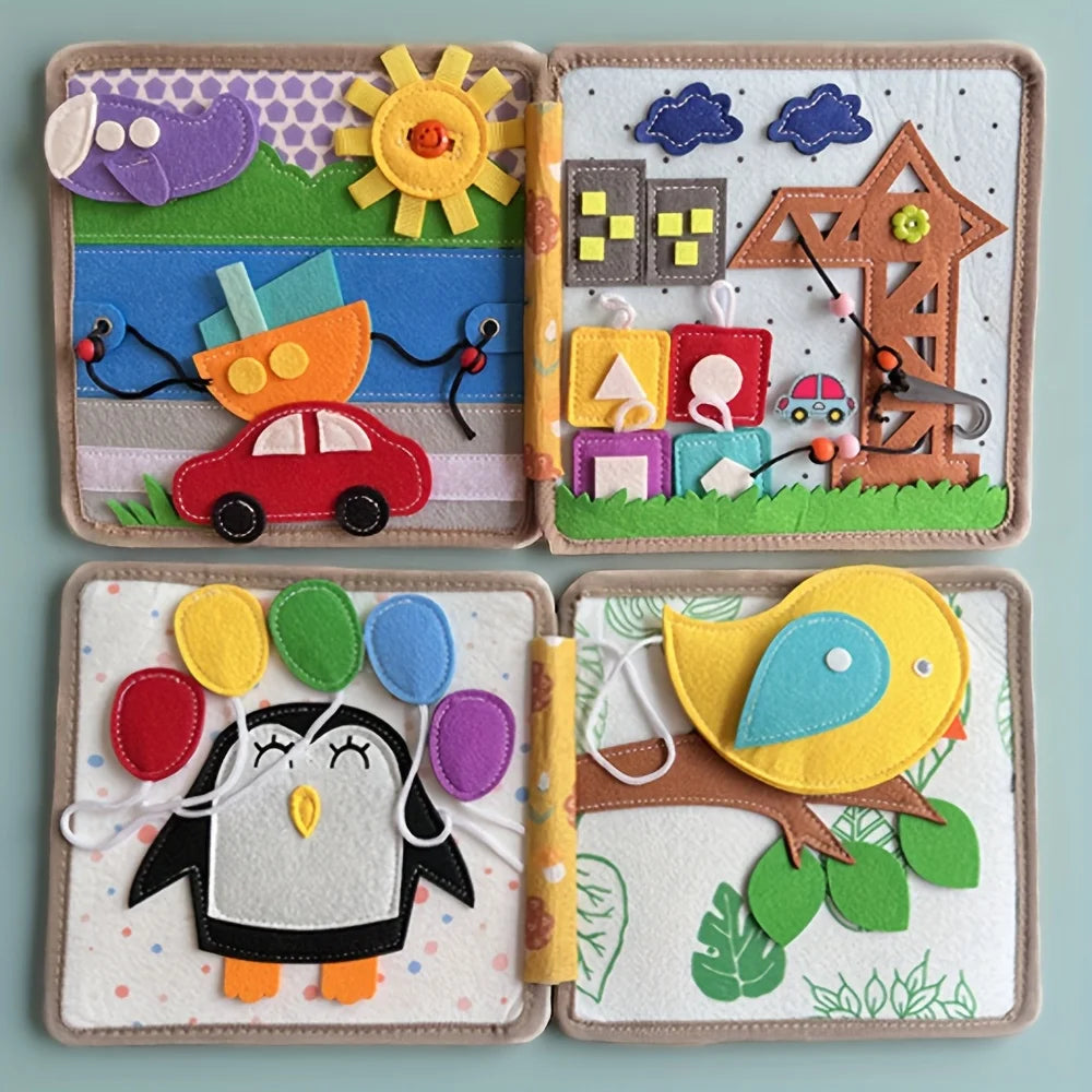 Velvet Farm Story Book Busy Board – Montessori Toddler Toy Toddler Activity Book PLUSH